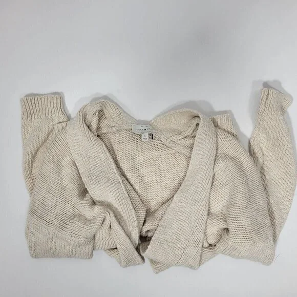 Lucky Brand Women's Cream Colored Cotton/Linen Blend Boho Crop Cardigan Size S - Picture 8 of 12